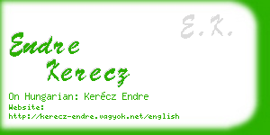 endre kerecz business card